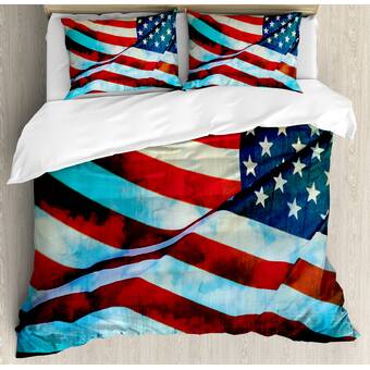 Patriotic Gifts Usa Patriot Pride American Flag Duvet Cover Bedding Sets With 2 Pillowcases For Adults King Queen Full Twin California King Sizes Handmade Products Bedding