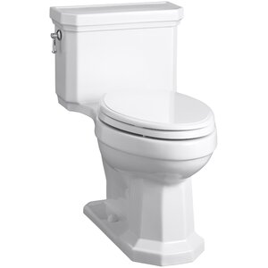 Kathryn Comfort Height Elongated One-Piece 1.28 GPF Toilet with Aquapiston Flush Technology, Left-Hand Trip Lever and Concealed Trapway