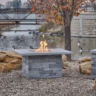 View Ledgestone Square Concrete Propane natural Gas Fire Pit