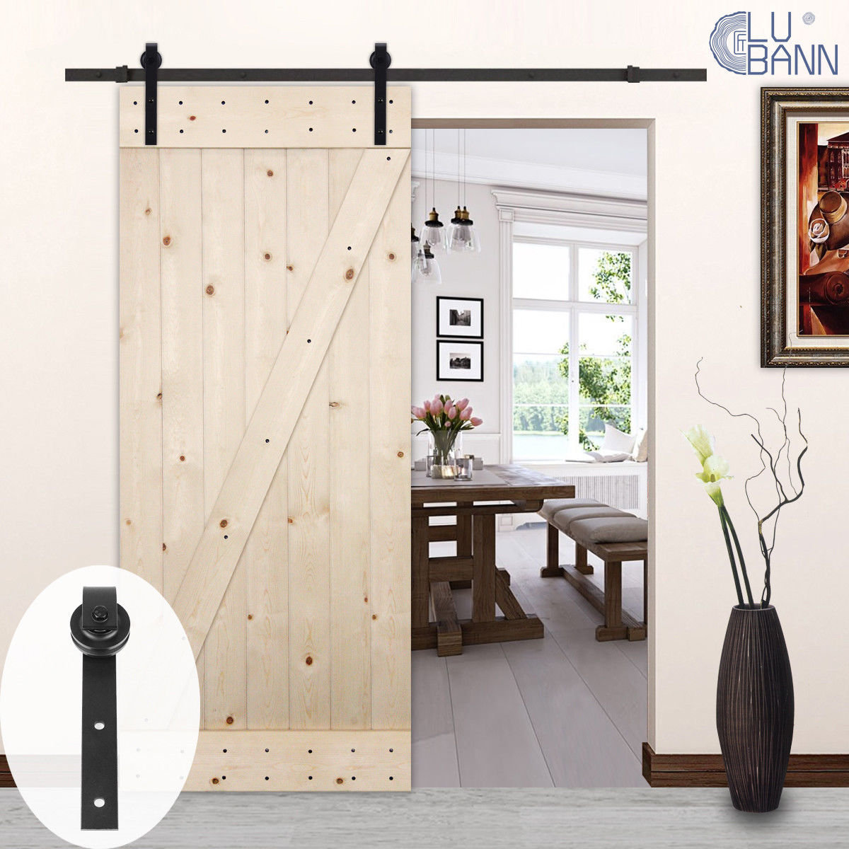 Lubann Clic J Style Sliding Wood Track Kit Barn Door Hardware Lubann Clic J Style Sliding Wood Track Kit Barn Door Hardware Reviews Wayfair