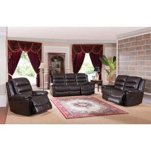 Lorretta 3 Piece Leather Living Room Set by Red Barrel Studio