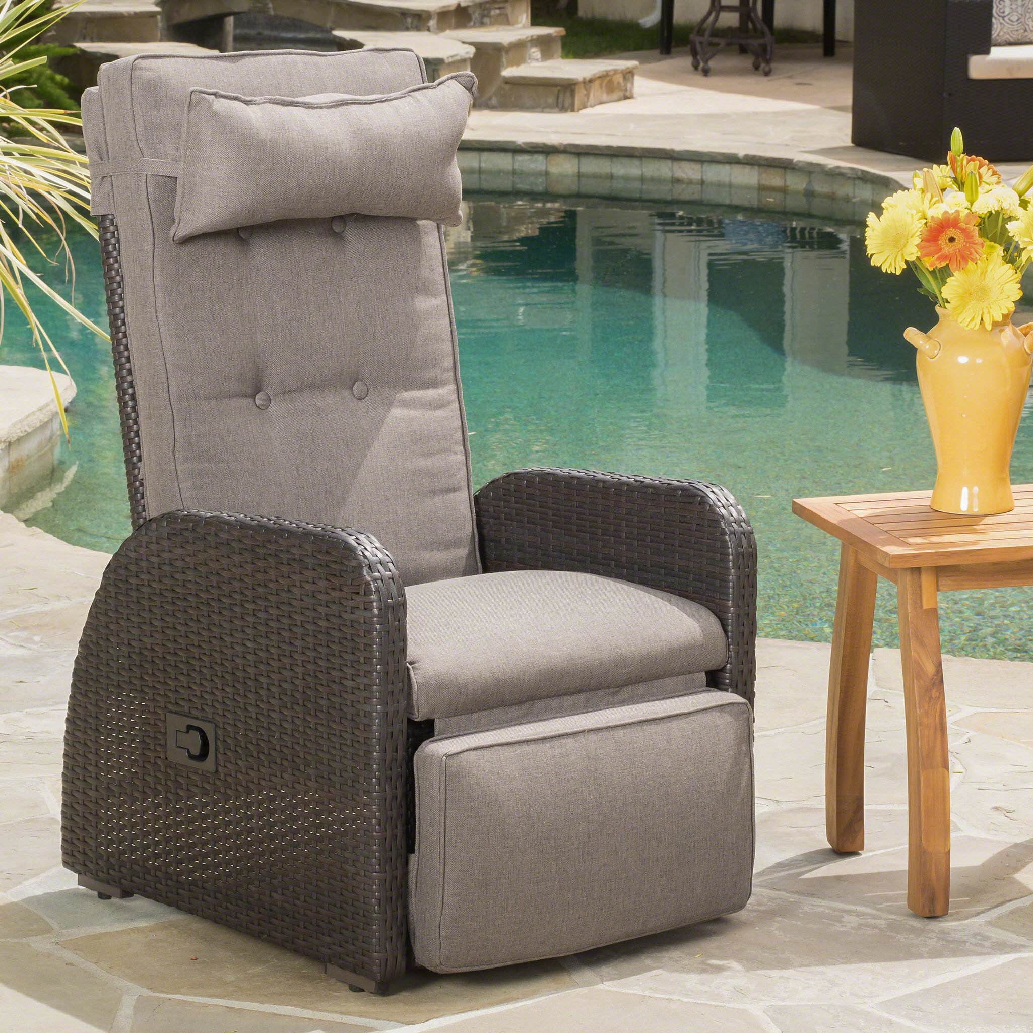 Darby Home Co Keenes Recliner Patio Chair With Cushion Reviews Darby Home Co Keenes Recliner Patio Chair With Cushion Reviews Wayfair