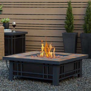 Real Flame Morrison Stainless Steel Propane Fire Pit Table