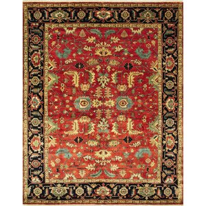 One-of-a-Kind Fontanne Hand Knotted Wool Red Area Rug