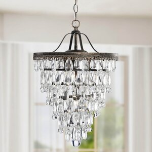 Conical 4-Light Crystal Chandelier