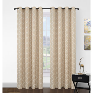 Olivia Ikat Semi-Sheer Grommet Curtain Panels (Set of 2)