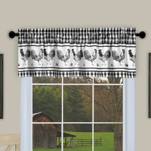 Harville Plaid Rooster 58 Window Valance