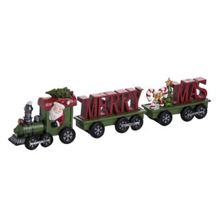 Outdoor Christmas Train Wayfair Ca 3 Piece Aaron Resin Santa Merry Christmas Train Set