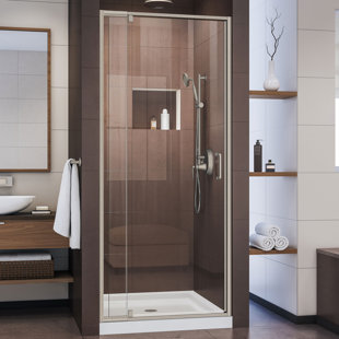 Shower Stalls Enclosures You Ll Love Wayfair Flex 32 W X 72 H Rectangle Pivot Shower Enclosure With Base Included