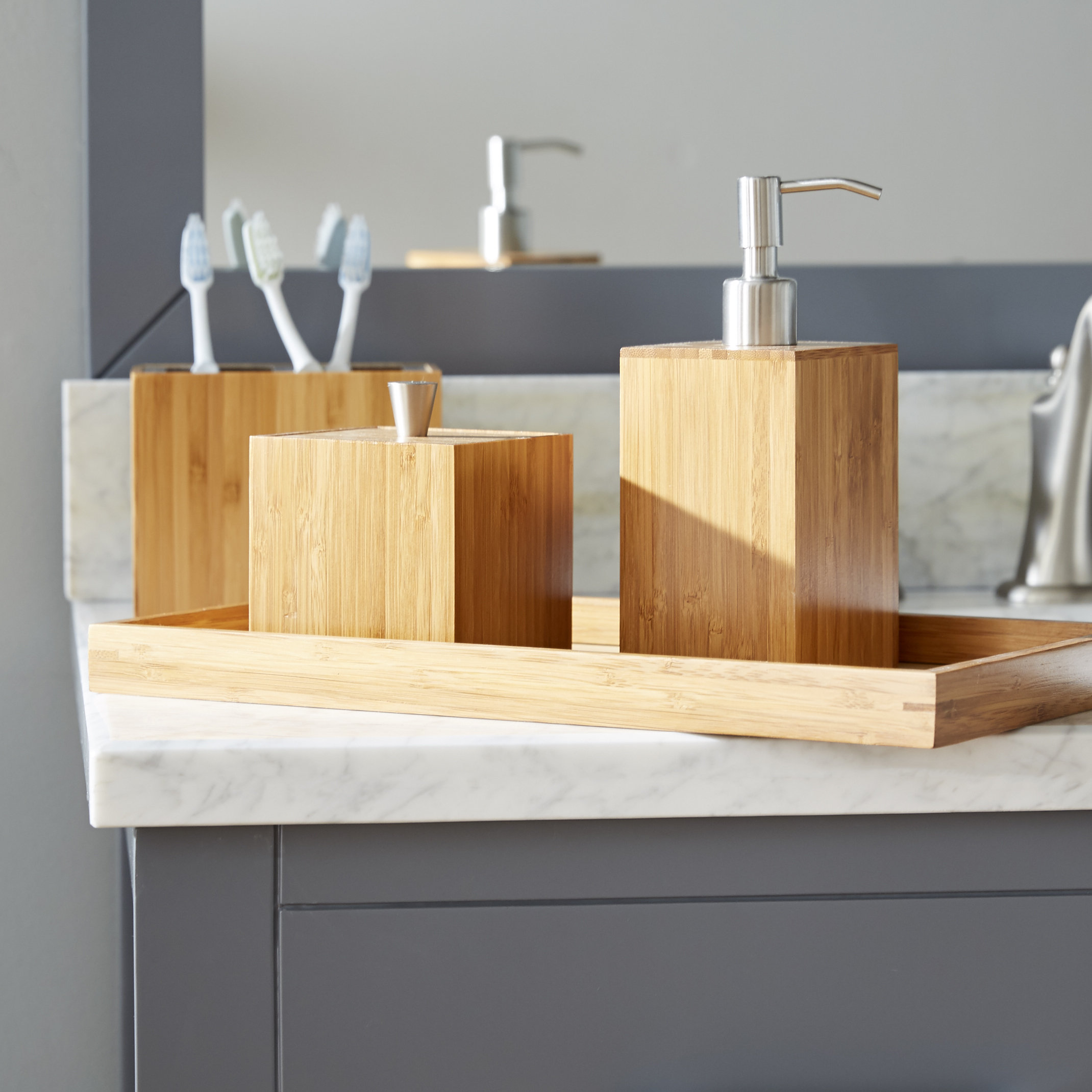 The Twillery Co. Defoe Bamboo 5-Piece Bathroom Accessory Set & Reviews