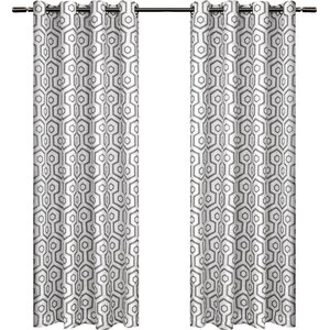 Marnie Geometric Blackout Thermal Grommet Curtain Panels (Set of 2)