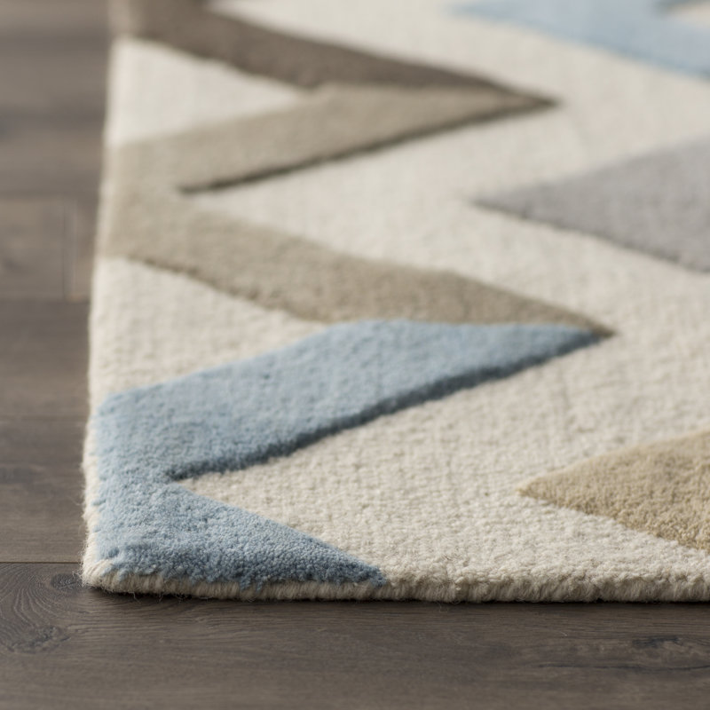 Wrought Studio Medina Ivory/Grey Chevron Area Rug & Reviews Wayfair