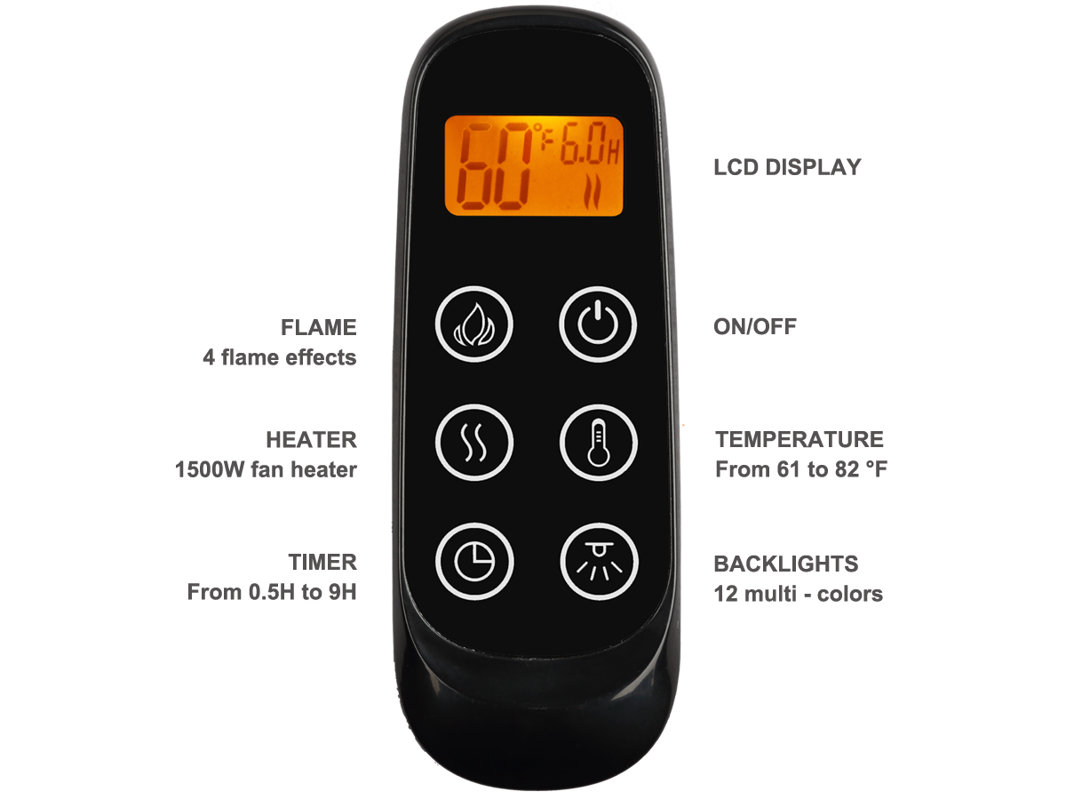 Puraflame Remote Control Wall Mounted Electric Fireplace & Reviews