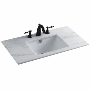 Forum Ceramic Rectangular Undermount Bathroom Sink with Overflow