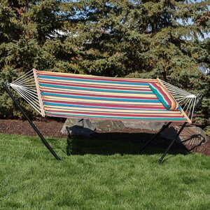 Cotton Fabric Hammock with Stand