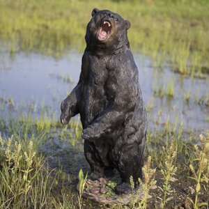 Growling Bear Standing Statue