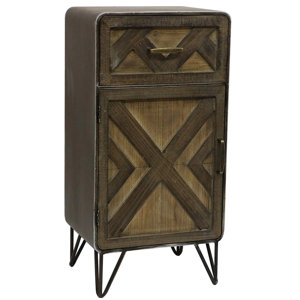 Delicia Wood and Metal 1 Drawer Accent Cabinet