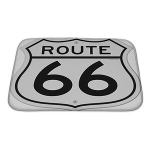 Patriotic Classic Route 66 Sign in Traditional Style Bath Rug