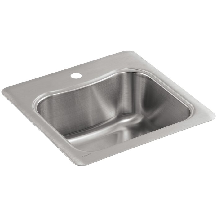 Staccato Top Mount Single Bowl Bar Sink With Single Faucet Hole