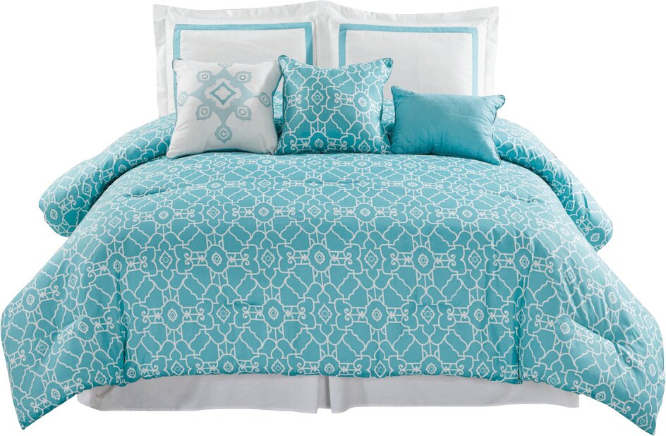 Luxury Home Crowne 6 Piece Reversible Comforter Set & Reviews | Wayfair