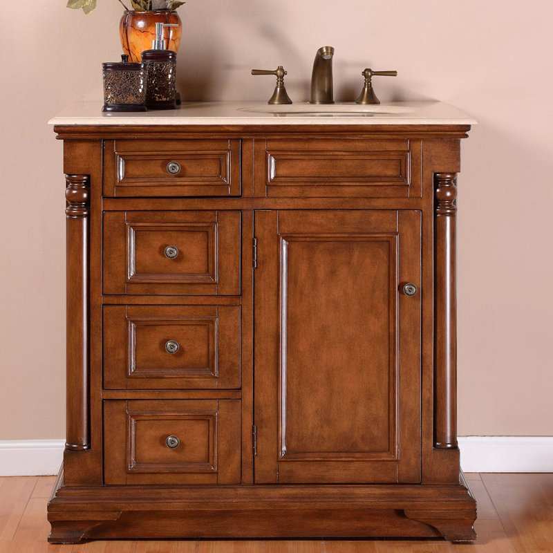 Silkroad Exclusive 36" Single Sink Cabinet Bathroom Vanity ...