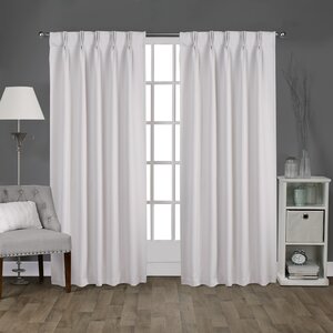 Claudio Solid Blackout Thermal Back Tab Curtain Panels (Set of 2)