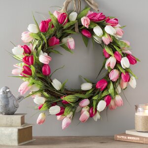 Luxurious Tulip Blossom Polysilk Wreath