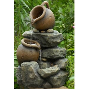 Resin/Fiberglass Tiered Pots Fountain