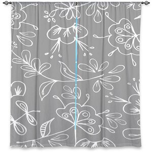 Nature/Floral Room Darkening Curtain Panels (Set of 2)