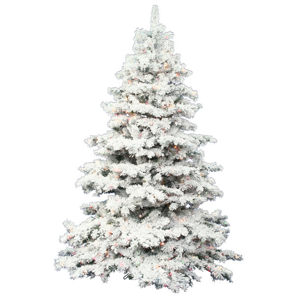 The Holiday Aisle Flocked Alaskan 7 5 White Artificial Christmas The Holiday Aisle Flocked Alaskan 7 5 White Artificial Christmas Tree With 900 Dura Lit Clear Lights Stand Reviews Wayfair