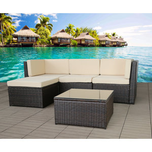 6-tlg. Loungegruppen-Set mit Kissen von Home Etc