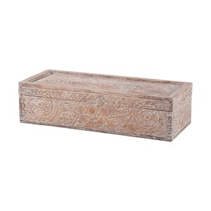 Carved Albasia Wood Box