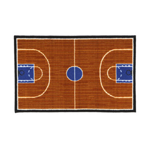 Fun Time Basketball Court Sports Area Rug