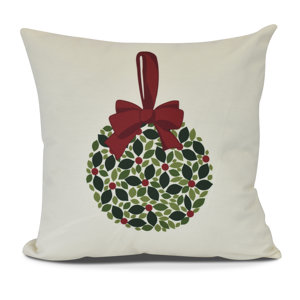 Mistletoe Me Floral Print Outdoor Throw Pillow