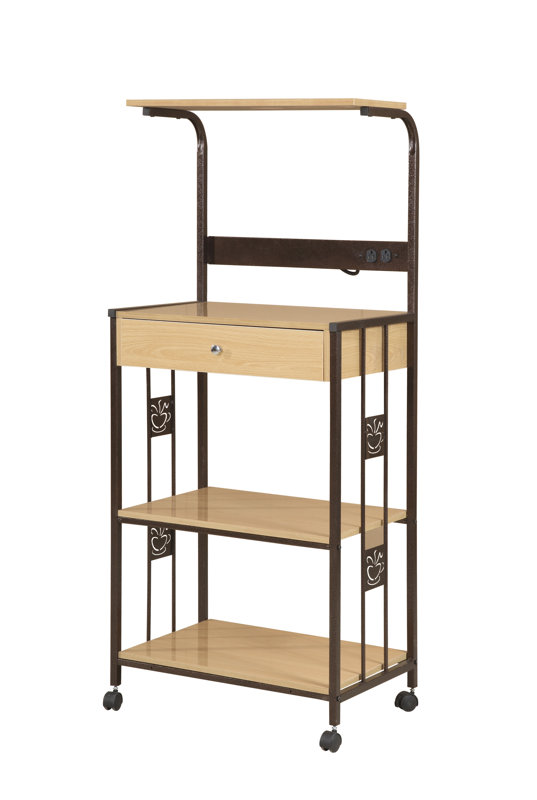 Hazelwood Home Microwave Cart with Wood Top I & Reviews Wayfair
