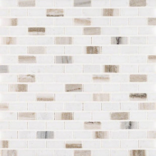 Brick Floor Tile You Ll Love Wayfair Palisandro Mini Brick Pol Marble Mosaic Tile In Gray Beige
