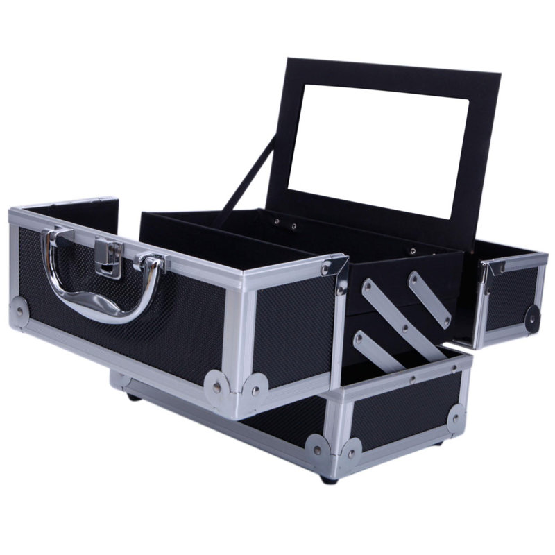 Jtplus Aluminum Makeup Train Case Jewelry Box Cosmetic Organizer