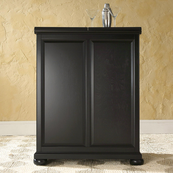 Darby Home Co Pottstown Expandable Bar Cabinet With Wine Storage Pottstown Expandable Bar Cabinet With Wine Storage