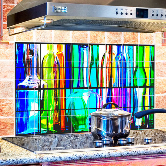 Lmt Tile Murals Gl Bottles Kitchen Mural In Multi Colored Gl Bottles Kitchen Tile Mural In Multi Colored