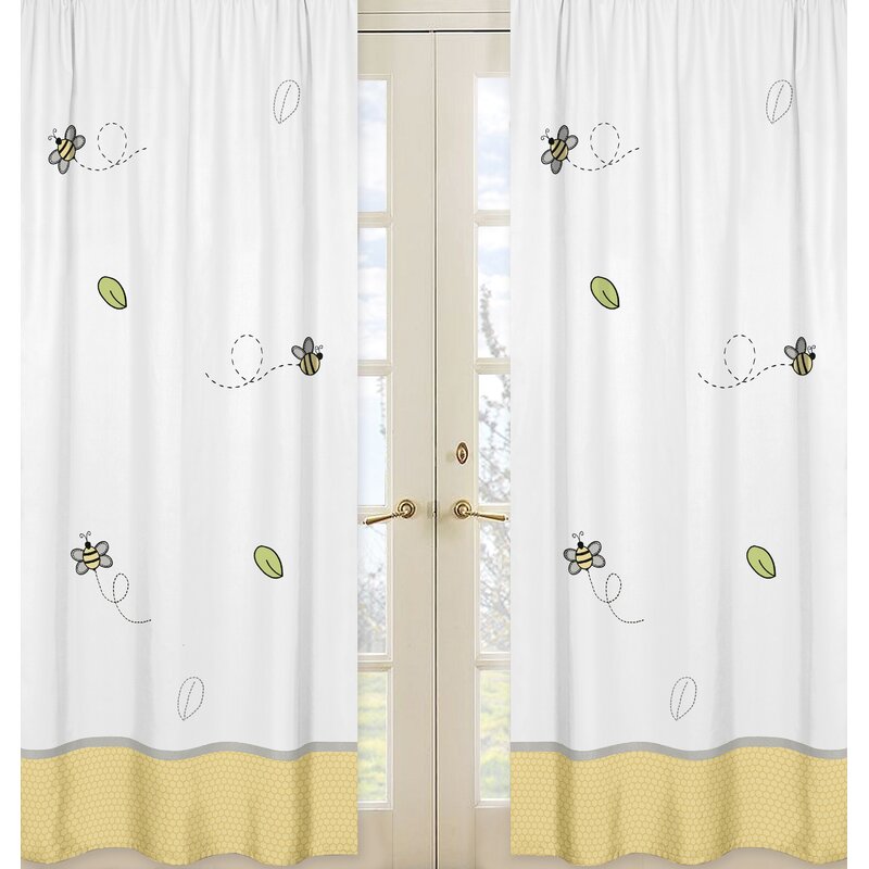 Honey Bee Wildlife Semi Sheer Rod Pocket Curtain Panels 