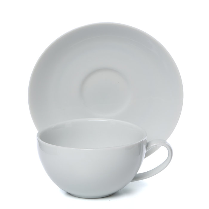 Ten Strawberry Street Royal Coupe White Oversized 10 Oz Teacup And Royal Coupe White Oversized 10 Oz Teacup And Saucer