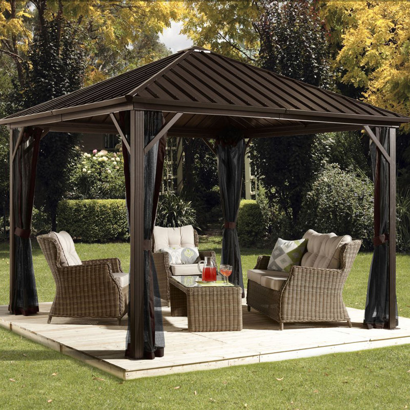 Sojag Dakota 12 Ft W X 10 D Aluminum Patio Gazebo Reviews Dakota 12 Ft W X 10 D Aluminum Patio Gazebo