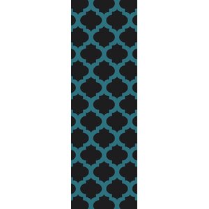 Derby Black/Aqua Indoor/Outdoor Area Rug