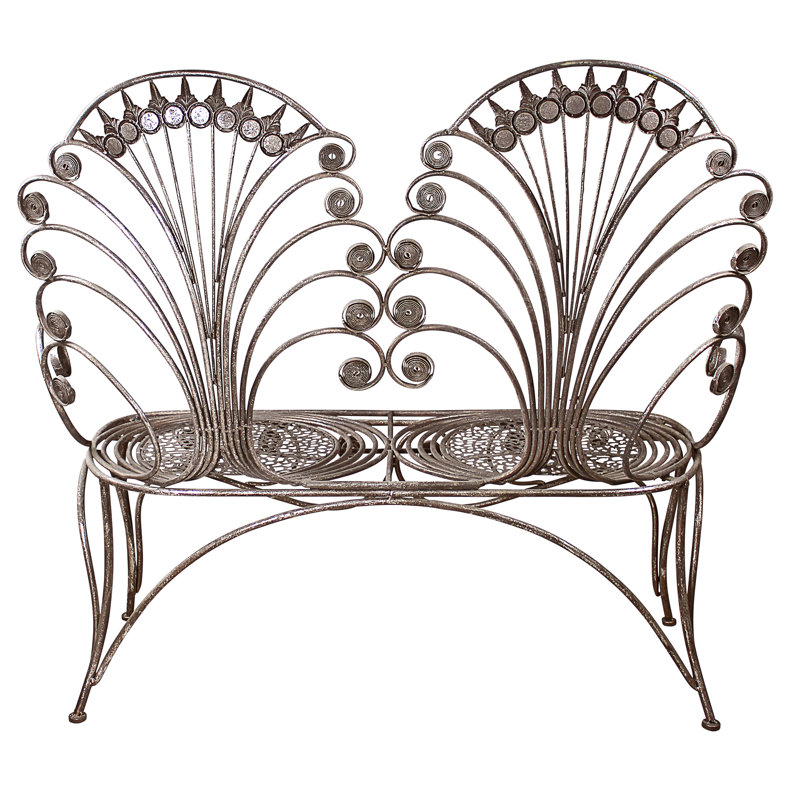 Design Toscano Grand Peacock Metal Garden Loveseat Bench & Reviews