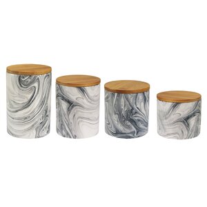 Marble 4 Piece Kitchen Canister Set