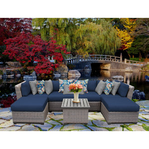 Florence 7 Piece Sectional Seating Group with Cushion
