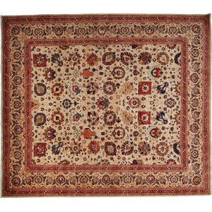 One-of-a-Kind Farahan Hand-Knotted Red Area Rug