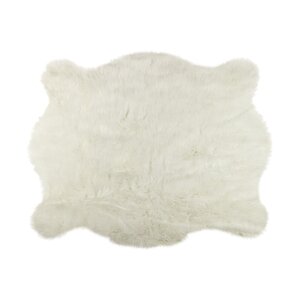 Sheilah Off White Faux Cowhide Area Rug