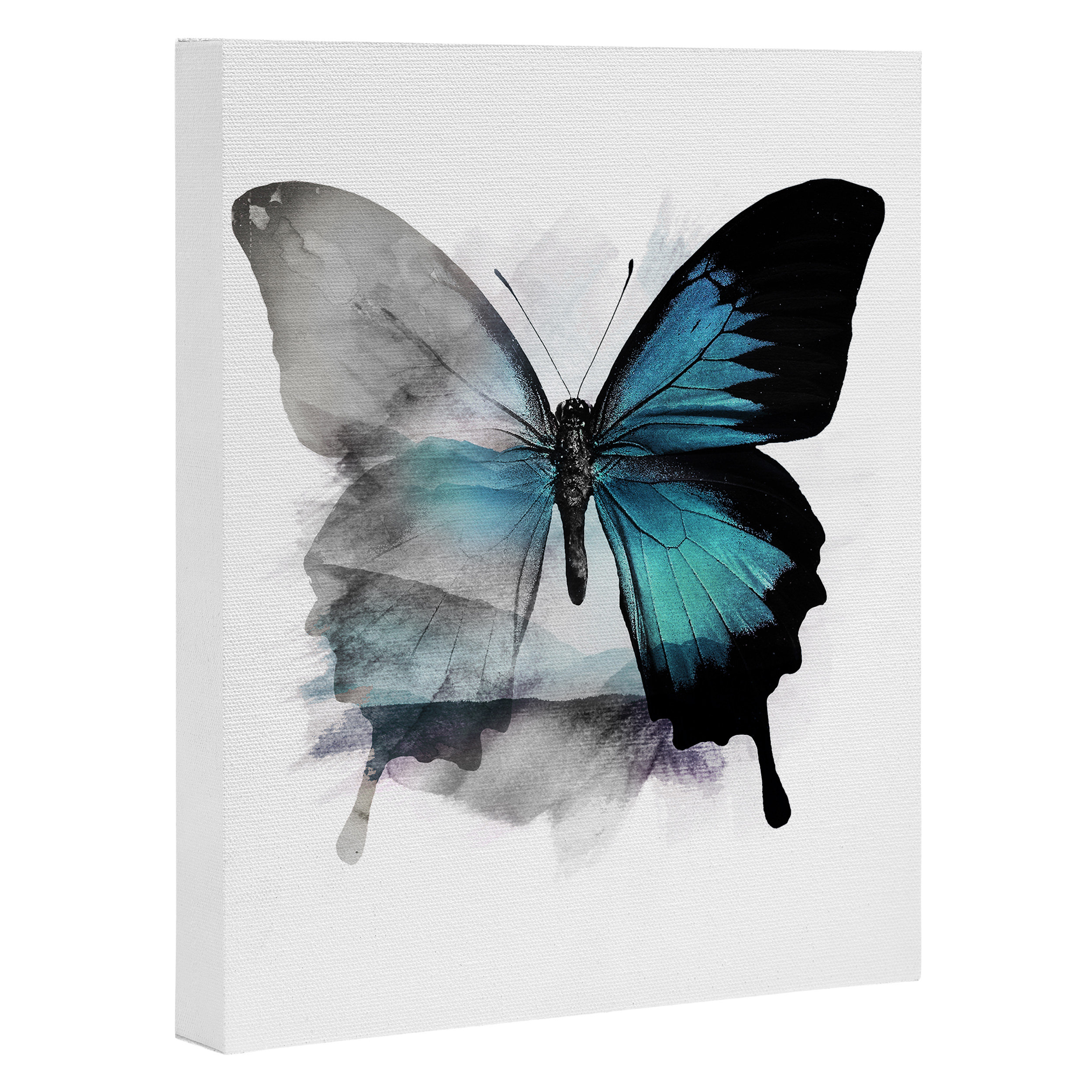 East Urban Home The Blue Erfly Painting Print On Canvas Wayfair