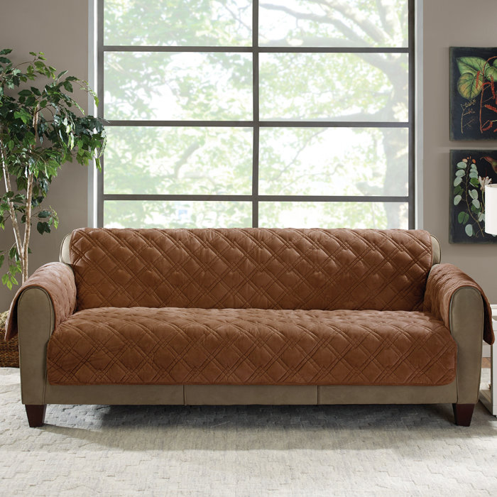 Sure Fit Plush Comfort Box Cushion Sofa Slipcover Reviews Solid Plush Comfort Box Cushion Sofa Slipcover Part Number 47293461811